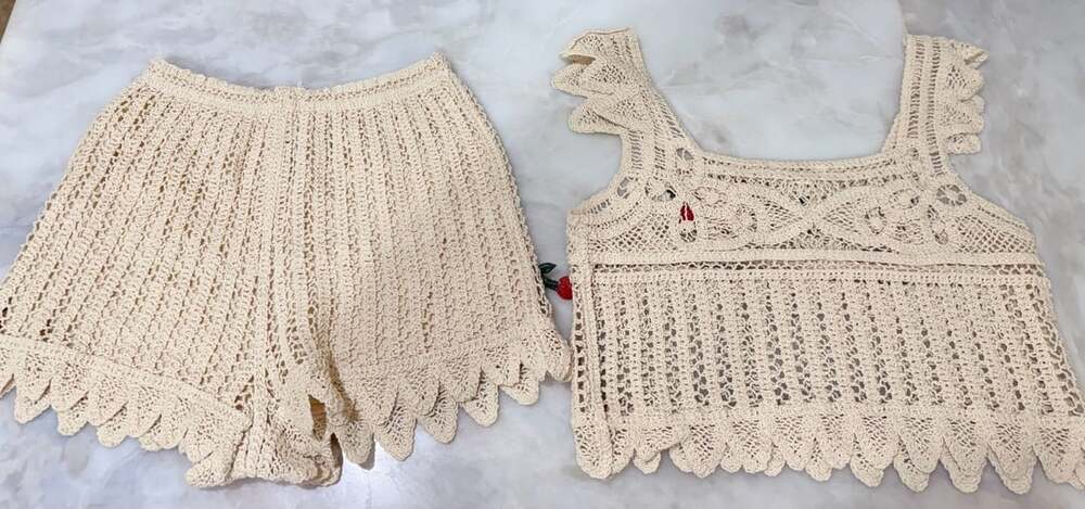 Rebellion Crochet Cherry Crop Top and Shorts Set - Picture 6 of 6